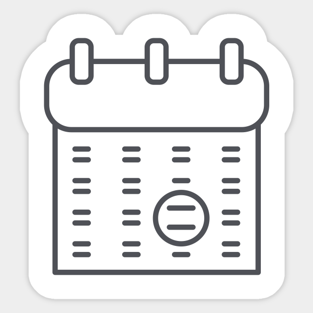 Calendar Calendar Sticker TeePublic